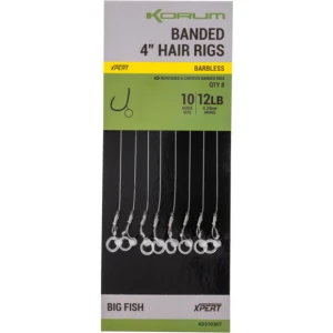 Carlige Legate KORUM Hair Rigs Barbless, 10lbs, Nr.12, 10cm, 8buc/pac Carlige Legate KORUM Hair Rigs Barbless, 10lbs, Nr.12, 10cm, 8buc/pac