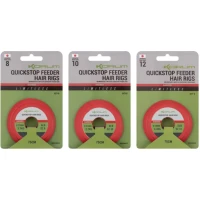 Carlige Legate Korum Limitless Quickstop Feeder Hair Rigs Barbed, 6lb-0.21mm, Nr.10, 75cm, 8buc/pac