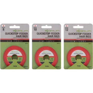 Carlige Legate KORUM Limitless Quickstop Feeder Hair Rigs Barbed, 6lb-0.21mm, Nr.12, 75cm, 8buc/pac