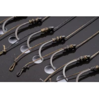 Carlige Legate Korum Power Braid Method Hair Rigs Barbed, 15lbs, Nr.12, 11cm, 8buc/pac