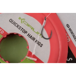 Carlige Legate KORUM Quickstop Hook Hairs Feeder Hair Rigs, 0.21mm/6lb, size 12, Barbed 1m