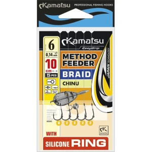 Carlige Legate Kamatsu Chinu Rig Method Feeder Braid, 10cm, Nr.12, 0.12mm, 5buc/pac Carlige Legate Kamatsu Chinu Rig Method Feeder Braid, 10cm, Nr.12, 0.12mm, 5buc/pac
