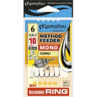 Carlige Legate Kamatsu Chinu Rig Method Feeder Cu Inel Silicon, 10cm, Nr.12, 0.20mm, 5buc/pac