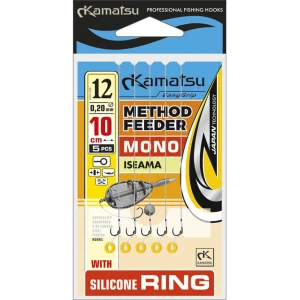 Carlige Legate Kamatsu Iseama Rig Method Feeder Cu Inel Silicon, 10cm, Nr.8, 0.25mm, 5buc/pac Carlige Legate Kamatsu Iseama Rig Method Feeder Cu Inel Silicon, 10cm, Nr.8, 0.25mm, 5buc/pac
