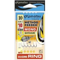 Carlige Legate Kamatsu Kantousure Rig Method Feeder Pe Inel Silicon Monofilament, 10cm, Nr.10, 0.20mm, 5buc/pac