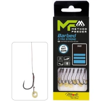 Carlige Legate Mikado Method Feeder Rig Cu Banda X-tra Strong, Nr.10, 0.12mm, 10cm, 8buc/pac