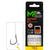 Carlige Legate MIKADO Method Feeder Rig MF14 With Push Stop, 10cm, Nr. 6, 8buc/pac