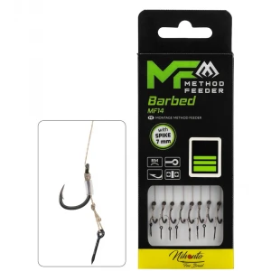 Carlige Legate MIKADO Method Feeder Rig MF14 With Spike, 10cm, Nr. 4, 8buc/pac