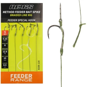 Carlige Legate Method Cu Spin NEVIS Feeder Special Nr.6, 5buc/pac