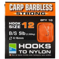 Carlige Legate PRESTON Carp Strong HTN Barbless, 40cm, Nr.12, 0.16mm, 10buc/pac Carlige Legate PRESTON Carp Strong HTN Barbless, 40cm, Nr.12, 0.16mm, 10buc/pac