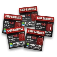 Carlige Legate PRESTON Inovation Carp Hooks Barbless Naylon, 40cm, Nr.12, 0.15mm, 10buc/pac Carlige Legate PRESTON Inovation Carp Hooks Barbless Naylon, 40cm, Nr.12, 0.15mm, 10buc/pac