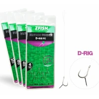 Carlige Legate ZFISH Method Feeder D-RIG, Carlig Nr.6, Spin 6mm, Fir  Florocarbon 0.24mm, 5buc/pac