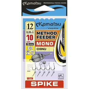 Rig Konger Kamatsu Chinu Method Feeder Cu Spin,  Monofilament, Nr.12, 0.20mm, 10cm, 5buc/pac Rig Konger Kamatsu Chinu Method Feeder Cu Spin,  Monofilament, Nr.12, 0.20mm, 10cm, 5buc/pac