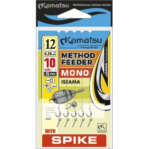 Rig Konger Kamatsu Iseama Method Feeder Cu Spin,  Monofilament, Nr.6, 0.30mm, 10cm, 5buc/pac Rig Konger Kamatsu Iseama Method Feeder Cu Spin,  Monofilament, Nr.6, 0.30mm, 10cm, 5buc/pac