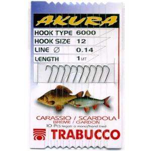 Carlige Legate Trabucco Akura 6000 Fir 0.10mm Nr.20 10buc/plic