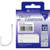 Carlige Legate Mikado Trout Campione, 150cm, Nr.2, 0.25mm, 10buc/pac