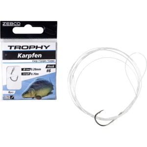 Carlige Legate ZEBCO Trophy Carp Hook-to-Nylon, Nr. 2, 8buc/pac