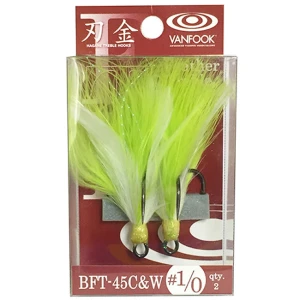 Ancore Vanfook Bft-45 Chartreuse And White Treble Nr1/0, 2buc/plic
