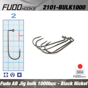 Carlige Fudo Ab Jig Black Nickel Nr.2, 1000buc/bulk