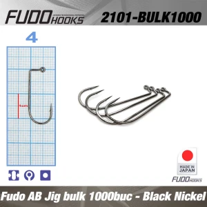 Carlige Fudo Ab Jig Black Nickel Nr.4, 1000buc/bulk
