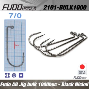 Carlige Fudo Ab Jig Black Nickel Nr.7/0, 1000buc/bulk