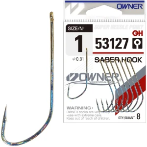 Carlige Owner 53127 Saber Hook Hologram, Nr.1/0, 5buc/pac