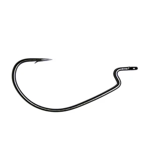 Carlige Offset Vanfook Worm-55b Stealth Black Offset Hooks Nr.1/0, 7buc/plic