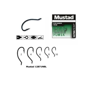 Carlig Mustad Negru Forjat Ochi Revers 10buc./plic Nr.4