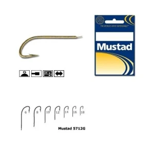 Carlig Mustad Crystal M5712g, Tija Lunga, Auriu, 10buc/plic Nr.14