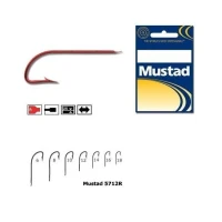 Carlig Mustad Crystal M5712R, Tija Lunga, Rosu, 10buc/plic Nr.12