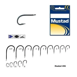 Carlig Mustad M496, Forjat Revers Rotund, Bleu, 10buc/plic 1/0