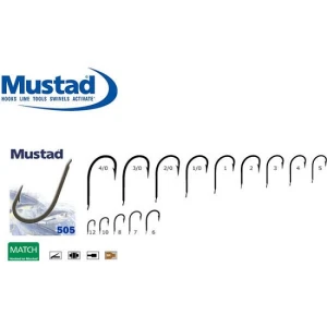 Carlig Mustad M505 Revers, Negru Mat, 10buc/plic Nr.8