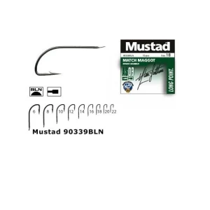 Carlig Mustad Match Maggot, Tija Lunga, BLN, 10buc/plic Nr.14 Carlig Mustad Match Maggot, Tija Lunga, BLN, 10buc/plic Nr.14