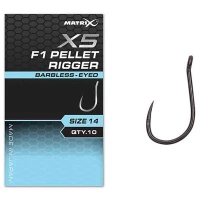 Carlige Feeder MATRIX X5F1 Pellet Rigger, Barbless, Nr.12, 10buc/pac Carlige Feeder MATRIX X5F1 Pellet Rigger, Barbless, Nr.12, 10buc/pac