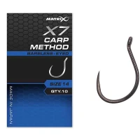 Carlige Feeder MATRIX X7 Carp Method, Barbless, Nr.14, 10buc/pac Carlige Feeder MATRIX X7 Carp Method, Barbless, Nr.14, 10buc/pac