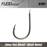 Carlige Fudo Chinu Two Sliced BN black nickel nr.5  10buc/plic Carlige Fudo Chinu Two Sliced BN black nickel nr.5  10buc/plic