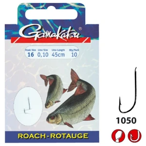 Carlige Gamakatsu Legate Roach 10buc/plic Carlig 18 + Fir 0.10mm