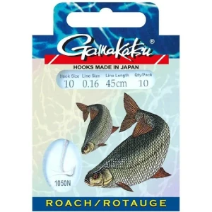 Carlige Gamakatsu Legate Roach Carlig 10 + Fir 0.14mm 10buc/plic  Carlige Gamakatsu Legate Roach Carlig 10 + Fir 0.14mm 10buc/plic