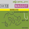 Carlige Korum Xpert Maggot Barbless Hooks Nr.16, 10buc/pac Carlige Korum Xpert Maggot Barbless Hooks Nr.16, 10buc/pac