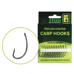 Carlige Zfish Teflon Curved Shank, Nr.6, 10buc/pac Carlige Zfish Teflon Curved Shank, Nr.6, 10buc/pac