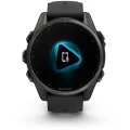 Ceas GARMIN Fenix 8 Amoled Sapphire Ti / Black Black / Pebble Gray, 43mm, EMEA