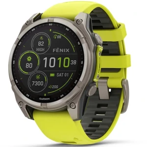 Ceas Garmin Fenix 8 Solar Sapphire Carbon, Yellow / Graphite, 47mm, Emea