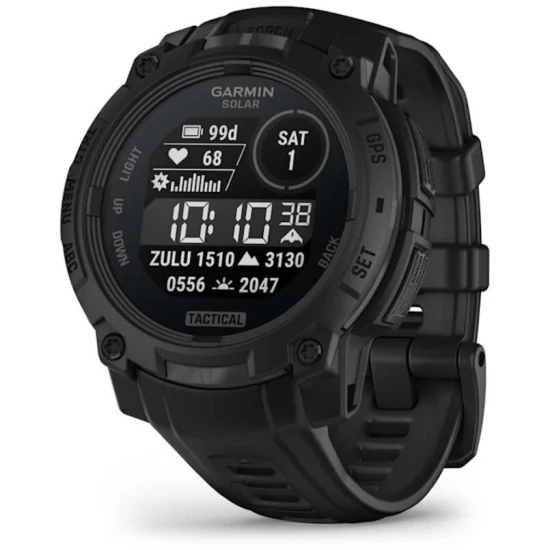 Ceas Garmin Instinct 3 Solar Black Tactical Edition, 45mm, Curea Neagra