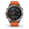 Ceas Garmin Fenix 6 Sapphire Titan/Orange 47mm Ceas Garmin Fenix 6 Sapphire Titan/Orange 47mm