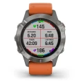 Ceas Garmin Fenix 6 Sapphire Titan/Orange 47mm