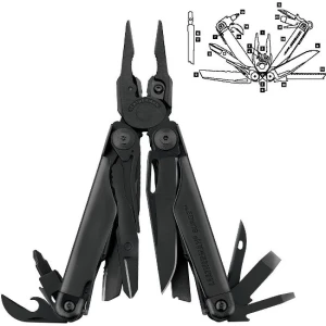 Multifunctional Leatherman Surge Black 95mm