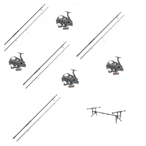Kit 4 Lansete Dam Mad Sls 3.90 M 4.00 Lbs Plus 4 Mulinete Dam Quick Sls Dlx 970 Fd Plus Rod Pod Prowess Twin Pod 3 4 Poziti