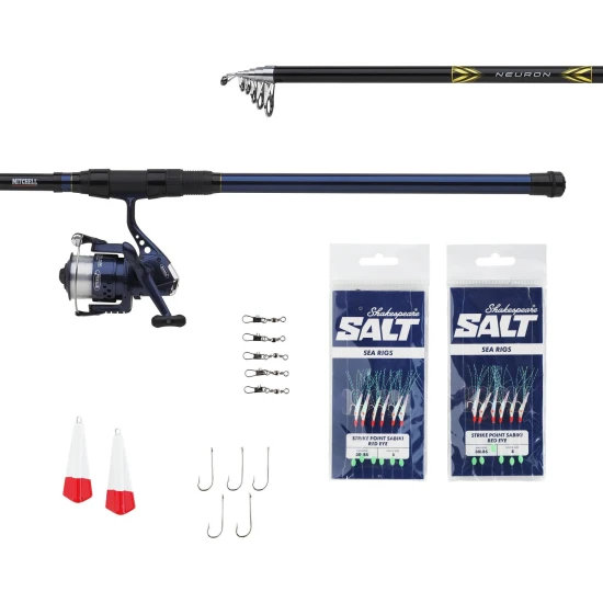 Combo Mitchell Neuron Herring 3.00m, 30-80g, Telescopic + Mulineta 5000