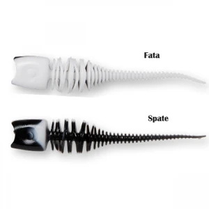 Shad Effzett Garlic Trout 6cm Uv White Black 10buc/pac