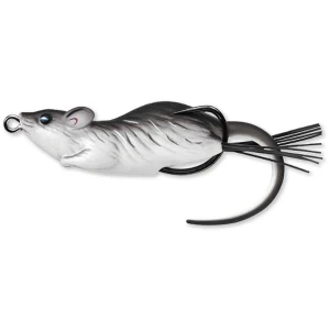 Soarece Live Target Hollow Body Mouse Walking Bait, Black / White, 7cm, 14g